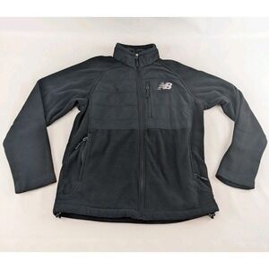 New Balance Men's Full Zip Fleece Jacket Sz S Black Polartec Outdoor Warm Pocket